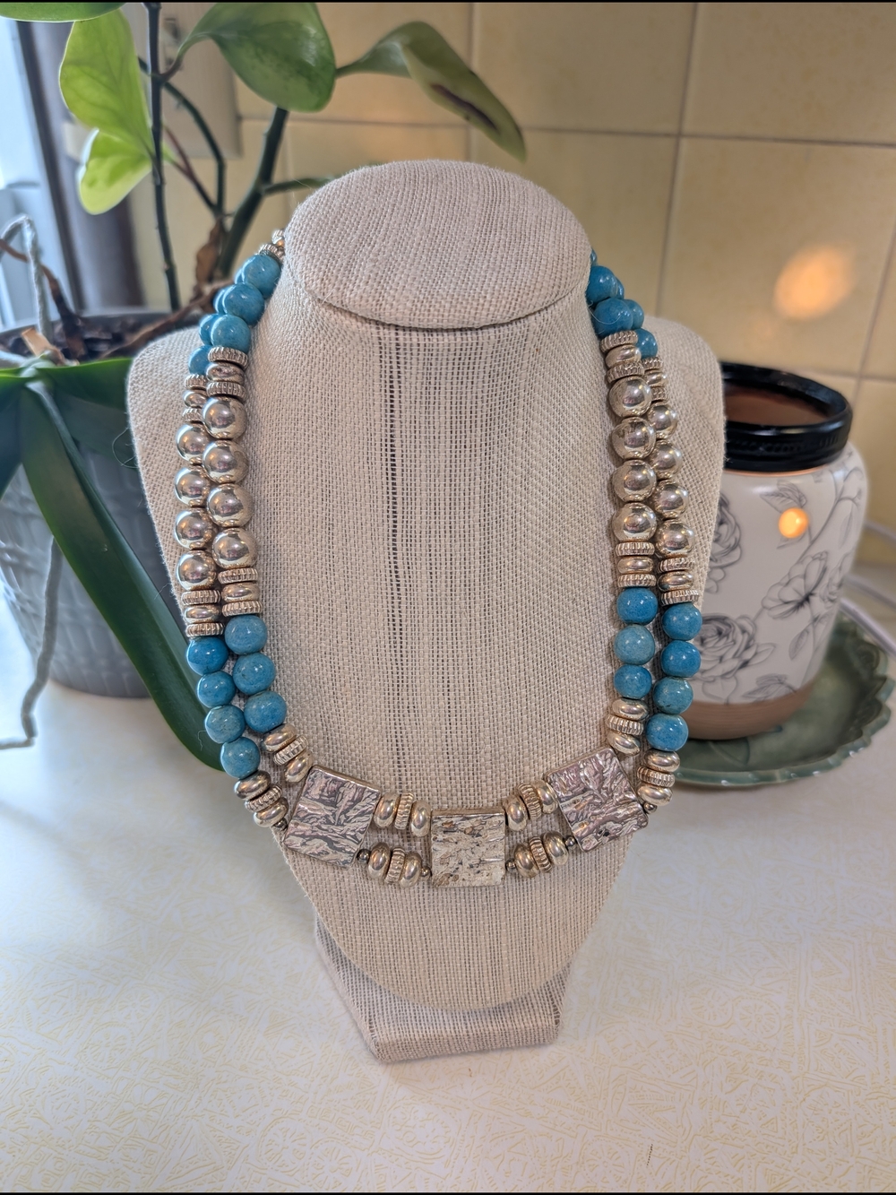 Southwest Statement Necklace - Silver Tone Accents